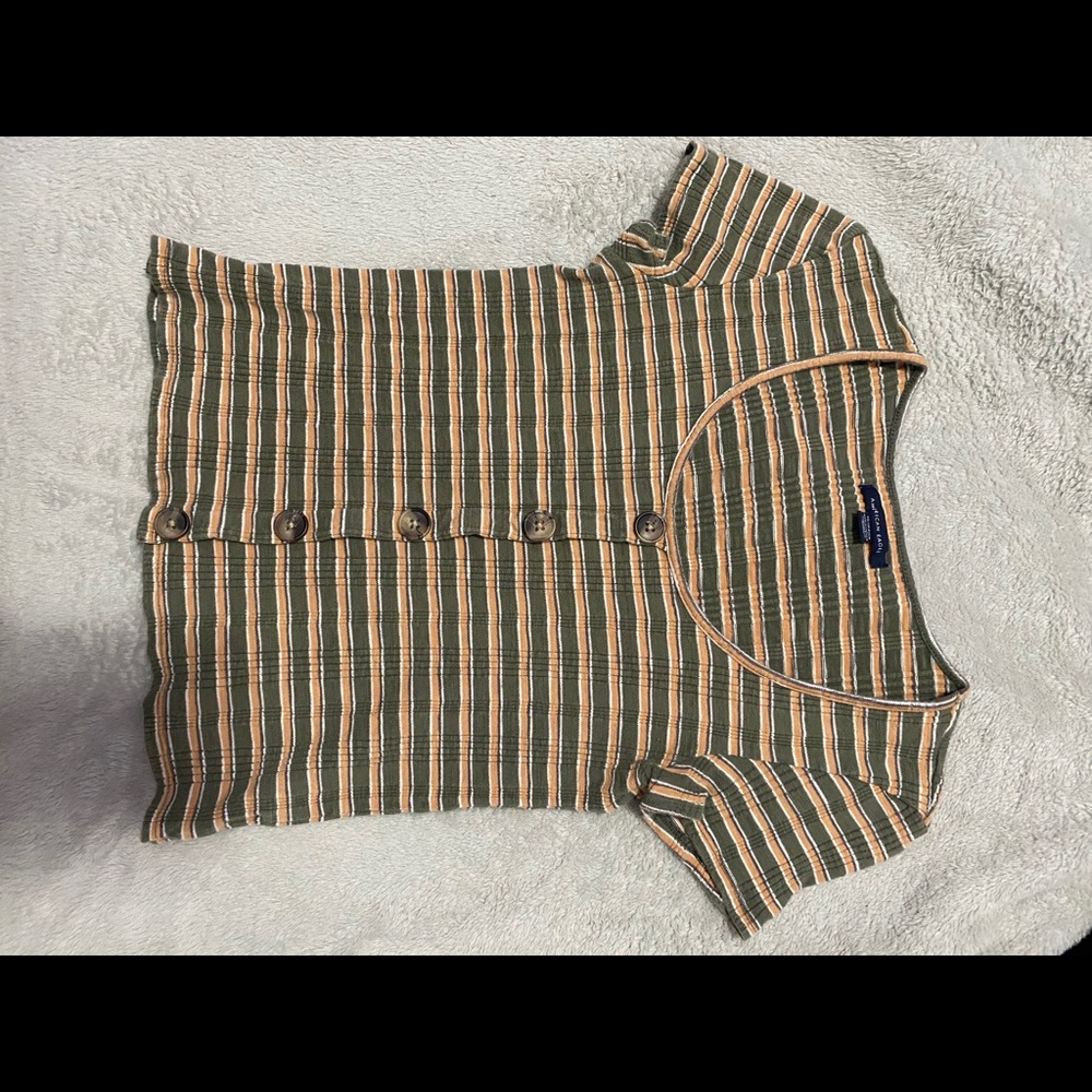 American Eagle striped button down shirt